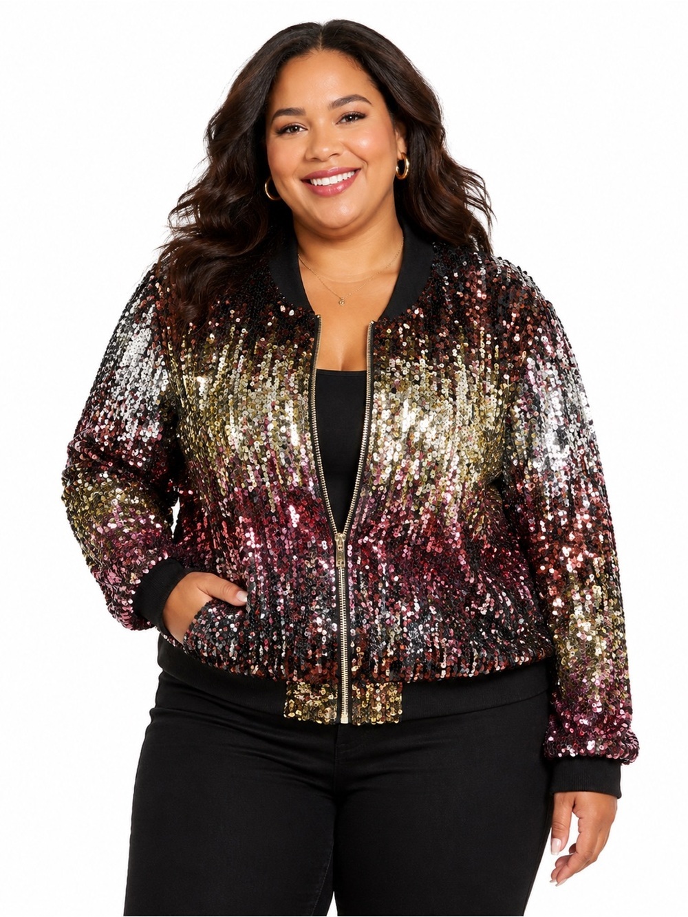 TWO HEARTS | Sequin Bomber Jacket